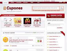 Tablet Screenshot of cupones.net